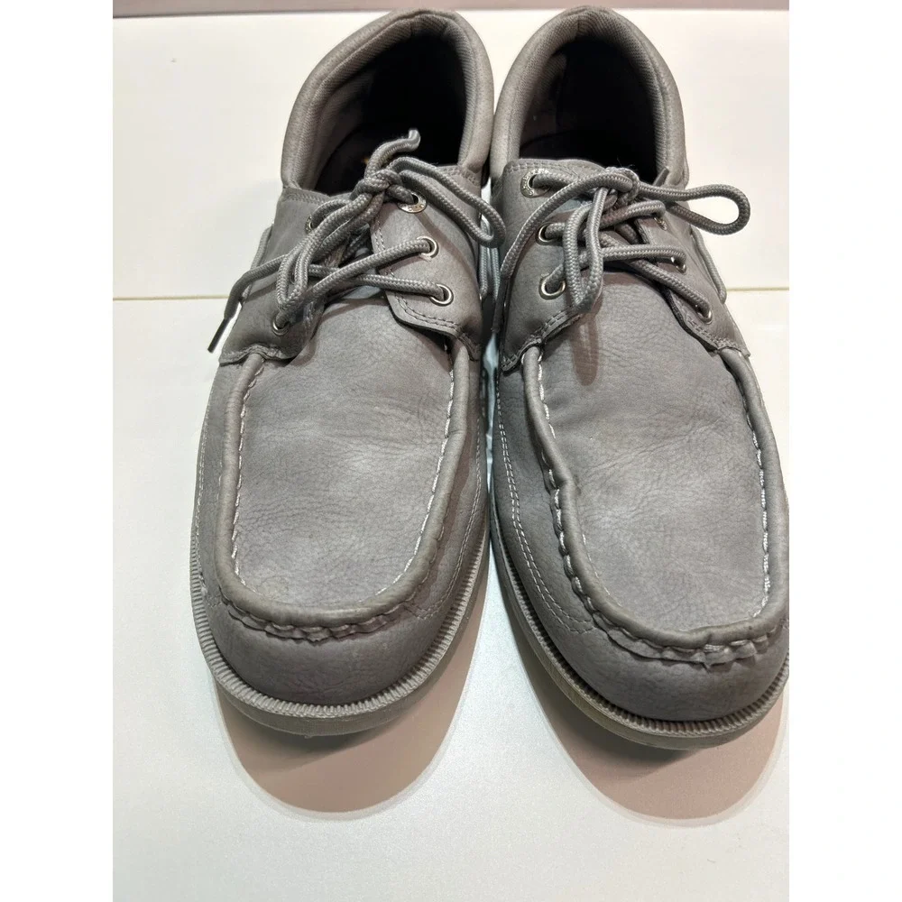 Bass Mens Boat Shoes Lace Up Casual Comfort Loafers Gray Size US 10.5